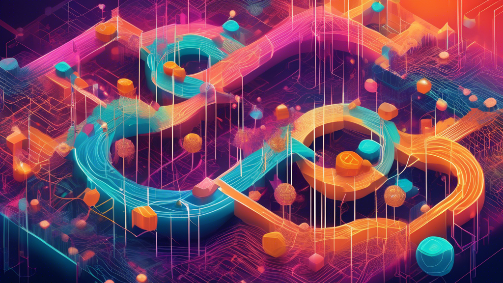 An intricate digital art piece showcasing the transition from centralized crypto exchanges to vibrant, interconnected peer-to-peer networks, symbolizing the evolving landscape of cryptocurrency exchange systems.